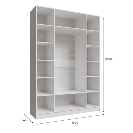 Шкаф четырехстворчатый с зеркалом Мадрид, Белый 