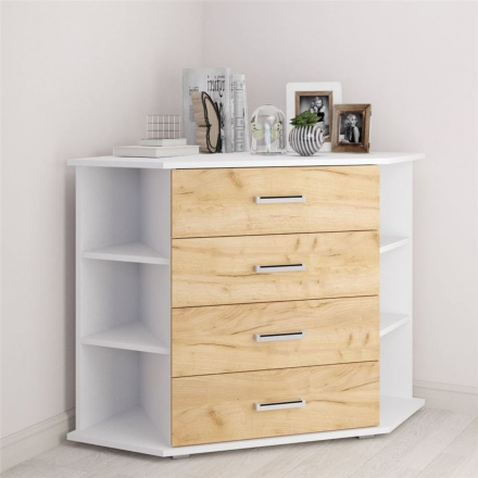 Комод Катрин-7, Дуб крафт золотой/Белый 